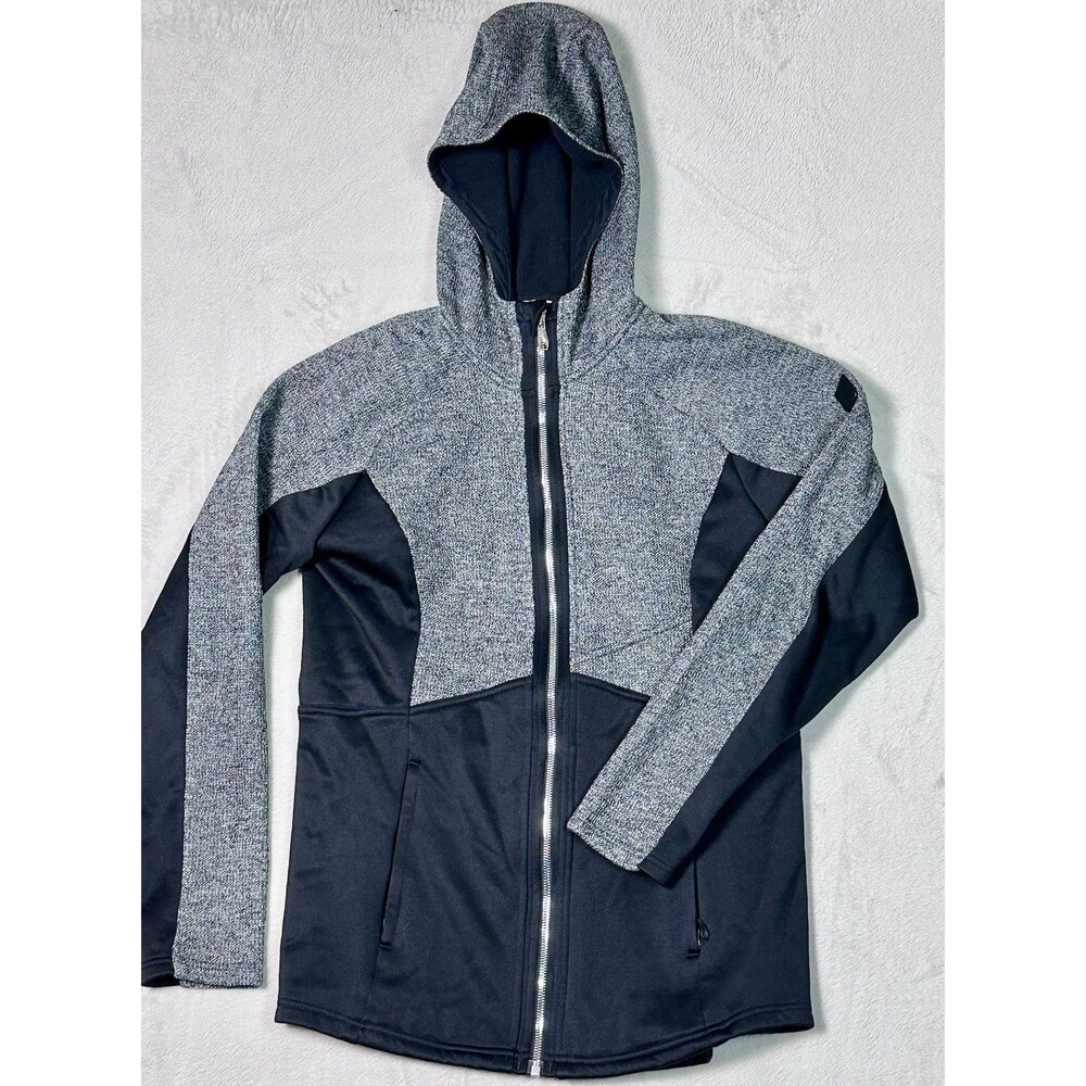 Spyder Jacket Womens M Black Cara Hoodie Full Zip Pockets Thermal Knit Outdoors